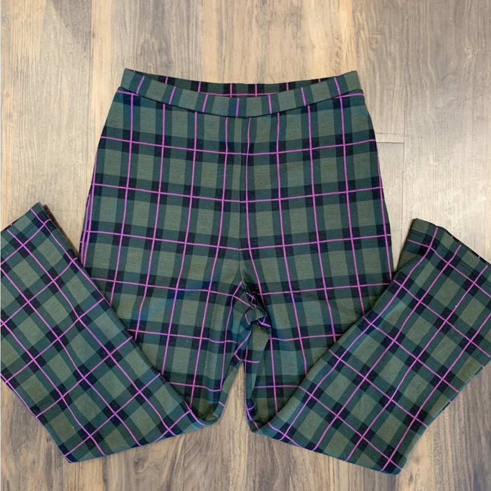 wild fable Green Plaid kick flare pants